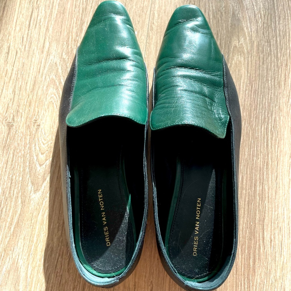 DRIES VAN NOTEN Colourblock Leather Loafers Size 6